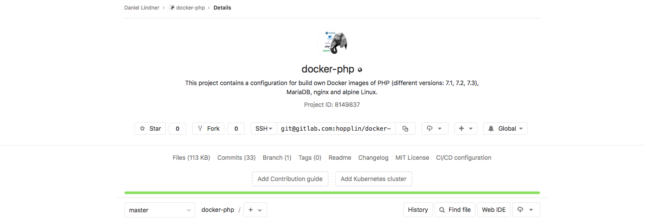 docker-php on gitlab.com/hopplin