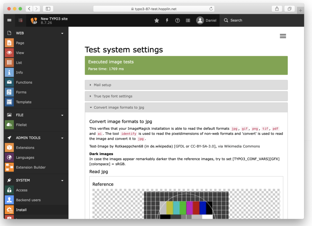 Vorschau von PDF mit ImageMagick - Test System settings -> convert image to jpg